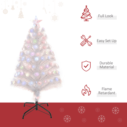 3FT Pre - Lit Artificial Christmas Tree w/ Fibre Optic LED Lights Xmas White - plants - express.com