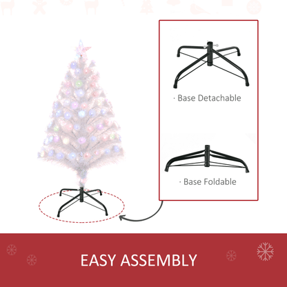 3FT Pre - Lit Artificial Christmas Tree w/ Fibre Optic LED Lights Xmas White - plants - express.com