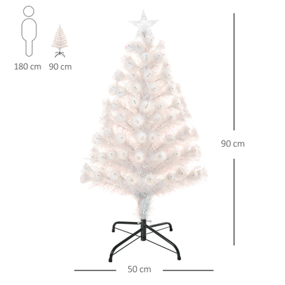 3FT Pre - Lit Artificial Christmas Tree w/ Fibre Optic LED Lights Xmas White - plants - express.com