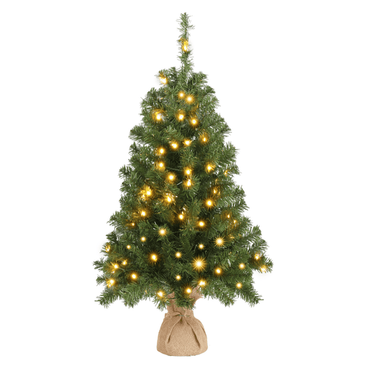 3ft PVC Christmas Tree, 150 Branches, Battery - Operated, 100 Warm Lights, 8 Modes - plants - express.com