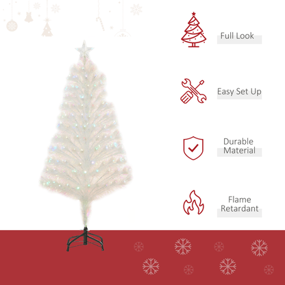 4 Feet Prelit Artificial Christmas Tree with Fiber Optic LED Light White - plants - express.com