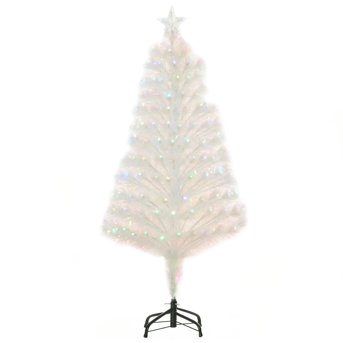 4 Feet Prelit Artificial Christmas Tree with Fiber Optic LED Light White - plants - express.com