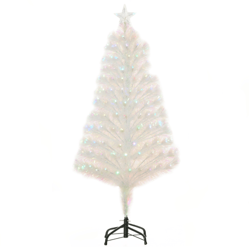 4 Feet Prelit Artificial Christmas Tree with Fiber Optic LED Light White - plants - express.com