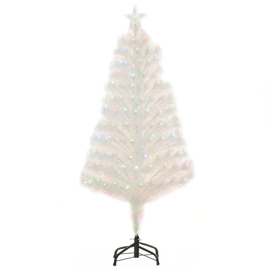 4 Feet Prelit Artificial Christmas Tree with Fiber Optic LED Light White - plants - express.com
