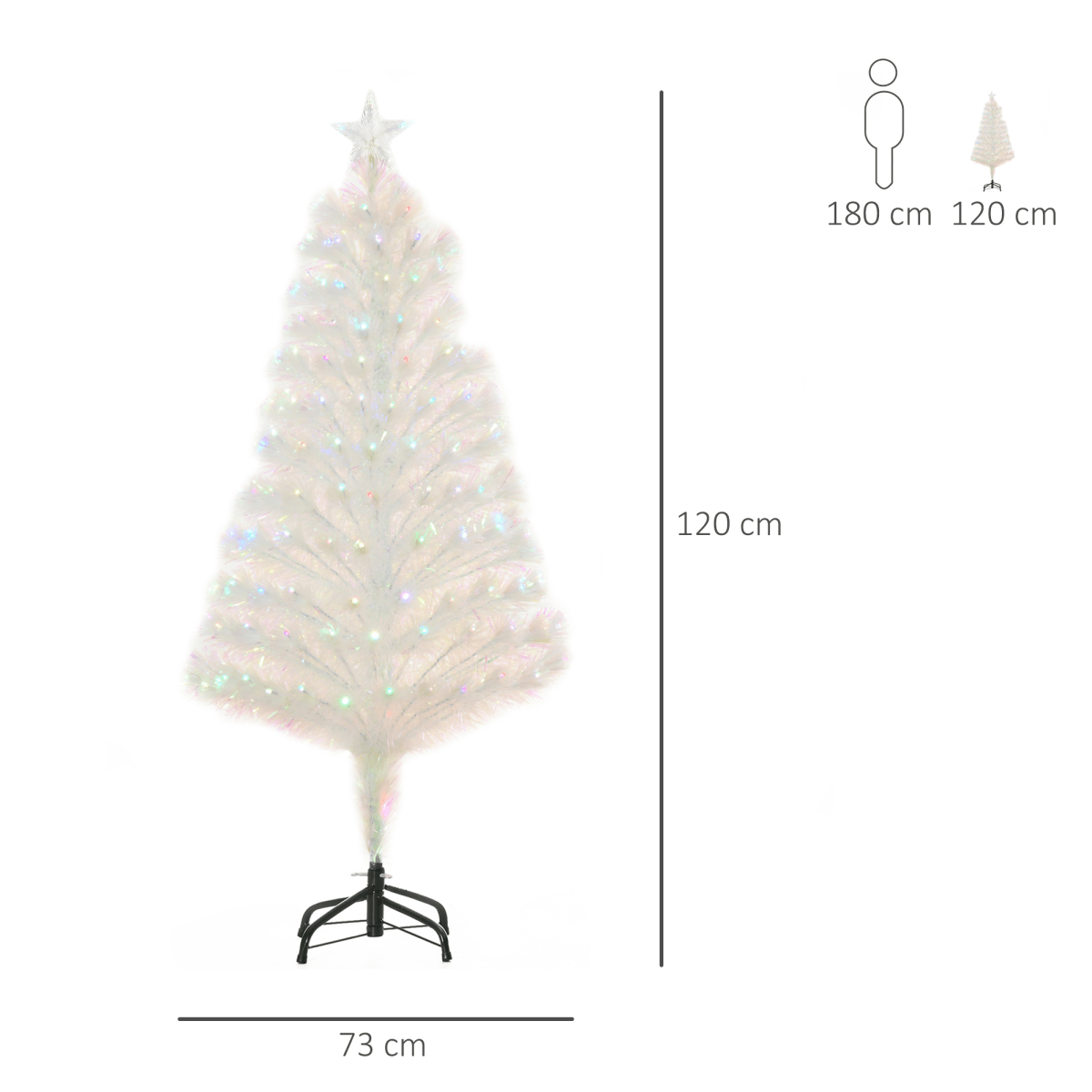 4 Feet Prelit Artificial Christmas Tree with Fiber Optic LED Light White - plants - express.com