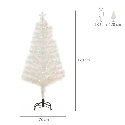 4 Feet Prelit Artificial Christmas Tree with Fiber Optic LED Light White - plants - express.com