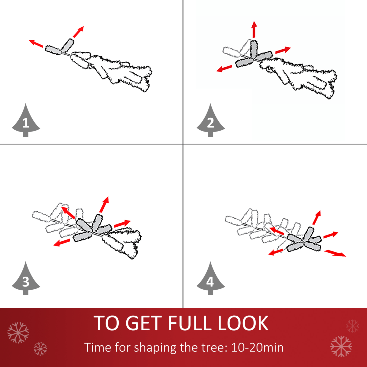 4 Feet Prelit Artificial Snow Flocked Christmas Tree Warm LED Light Green White - plants - express.com