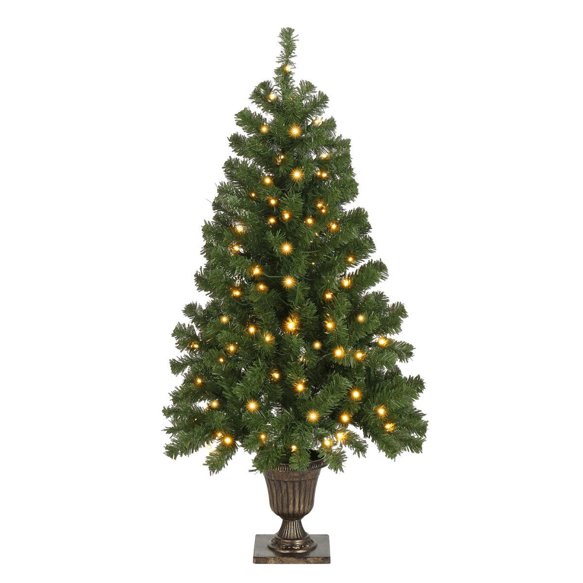 4 - ft Pre - Lit Artificial Christmas Tree with Trophy Base, 120 Warm Lights Remote - plants - express.com