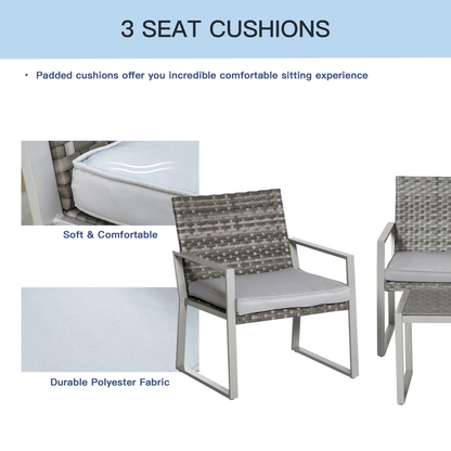 4 - Piece Outdoor Garden Rattan Seating Furniture Set Grey - plants - express.com