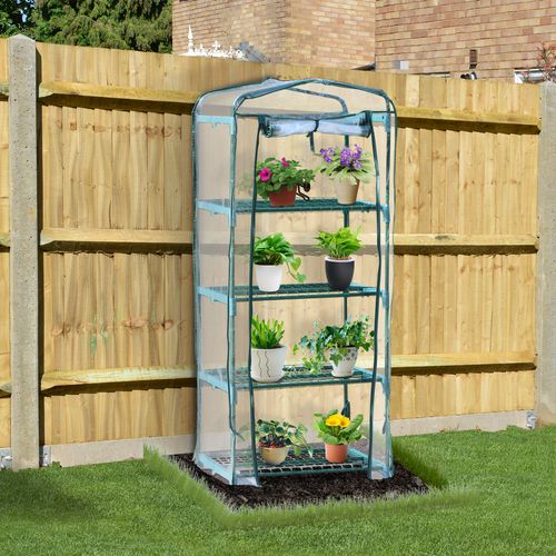4 - Tier Mini Portable Greenhouse with Metal Frame for Easy Plant Growing - plants - express.com