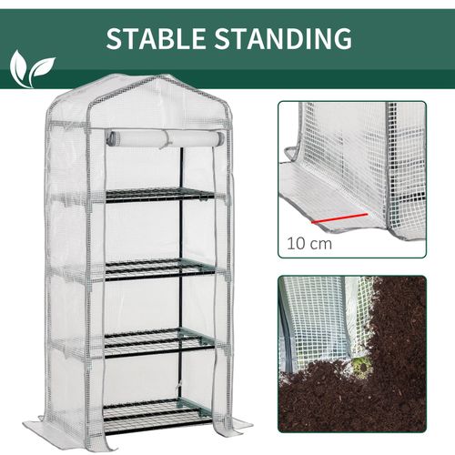 4 - Tier Mini Portable Greenhouse with Metal Frame for Easy Plant Growing - plants - express.com