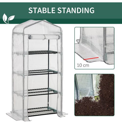 4 - Tier Mini Portable Greenhouse with Metal Frame for Easy Plant Growing - plants - express.com