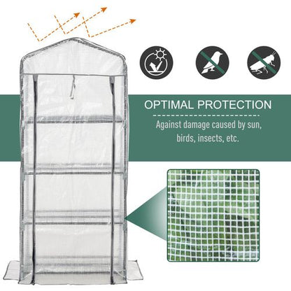 4 - Tier Mini Portable Greenhouse with Metal Frame for Easy Plant Growing - plants - express.com