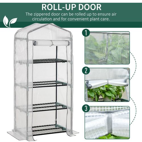 4 - Tier Mini Portable Greenhouse with Metal Frame for Easy Plant Growing - plants - express.com