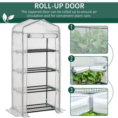 4 - Tier Mini Portable Greenhouse with Metal Frame for Easy Plant Growing - plants - express.com
