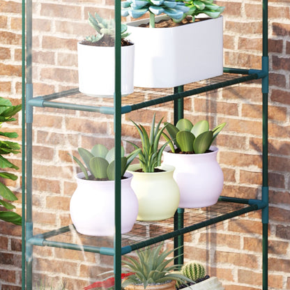 4 Tiers 8 Shelves Metal Frame Walk in Portable Greenhouse 143Lx73Wx195Hcm - plants - express.com