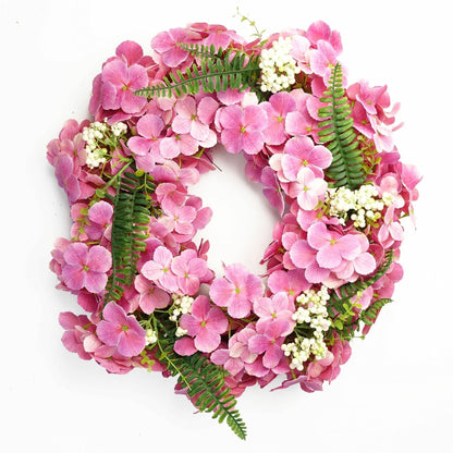 40cm Lifelike Pink Blossom Wreath - Elegant Floral Door Decor - plants - express.com