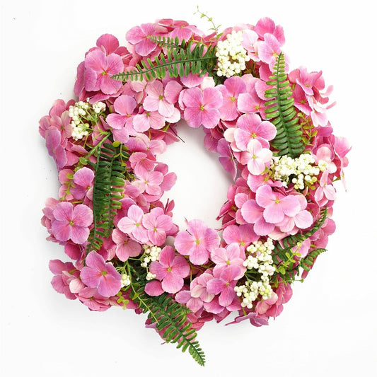 40cm Lifelike Pink Blossom Wreath - Elegant Floral Door Decor - plants - express.com