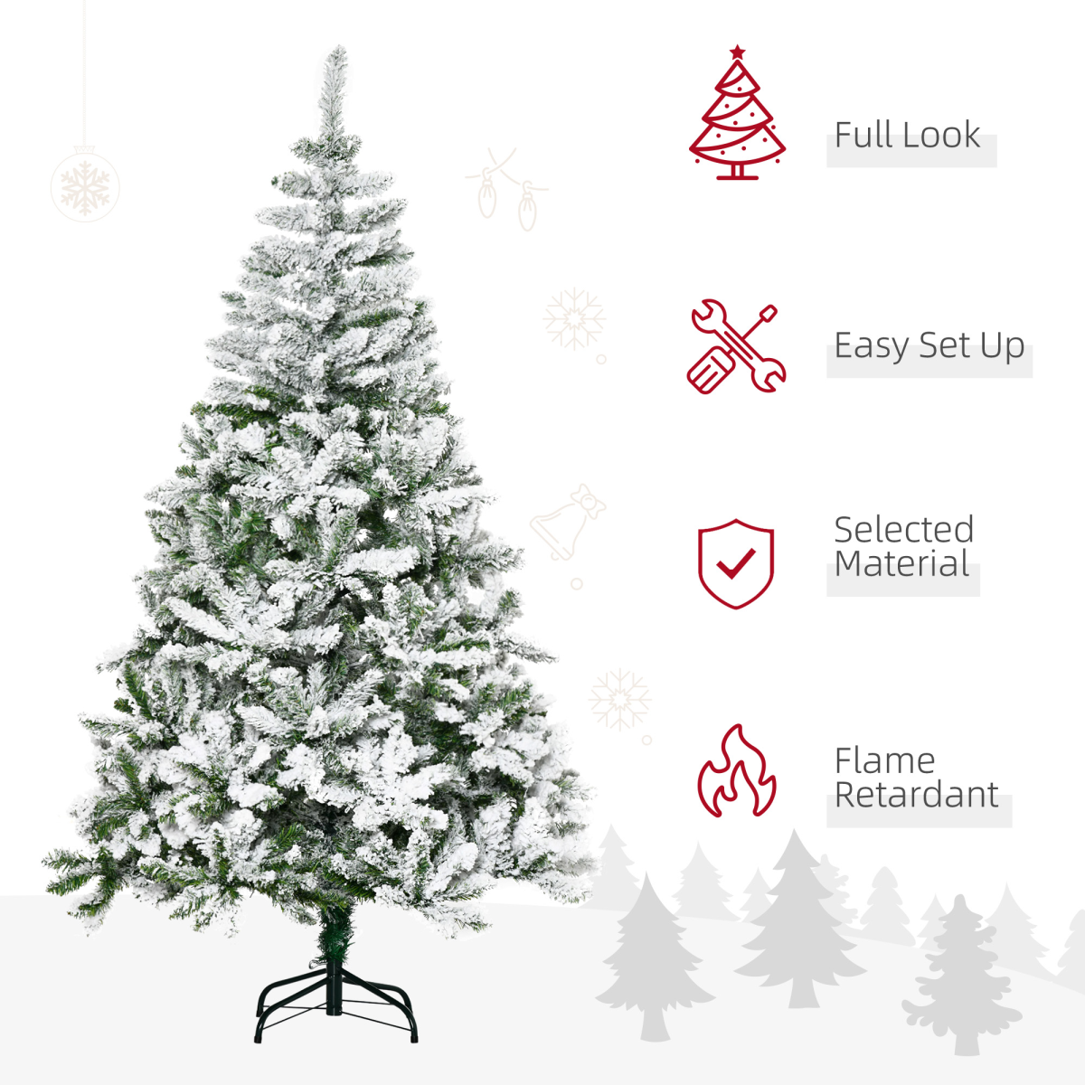 6ft Snow Flocked Artificial Christmas Tree - Winter Wonderland Decor!