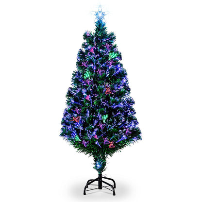 4ft 120 Branch Fiber Optic PVC Branch Iron Bracket Christmas Tree Green - plants - express.com