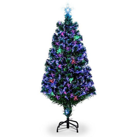 4ft 120 Branch Fiber Optic PVC Branch Iron Bracket Christmas Tree Green - plants - express.com