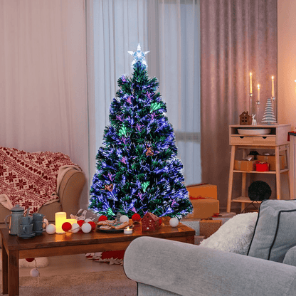 4ft 120 Branch Fiber Optic PVC Branch Iron Bracket Christmas Tree Green - plants - express.com