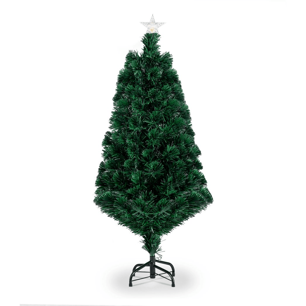 4ft 120 Branch Fiber Optic PVC Branch Iron Bracket Christmas Tree Green - plants - express.com