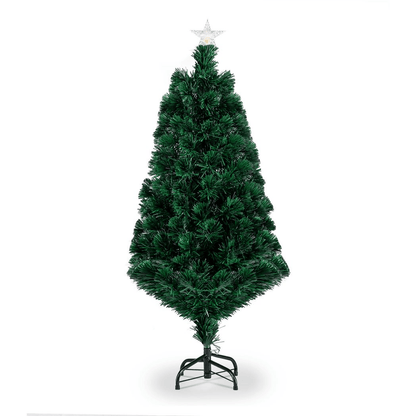 4ft 120 Branch Fiber Optic PVC Branch Iron Bracket Christmas Tree Green - plants - express.com