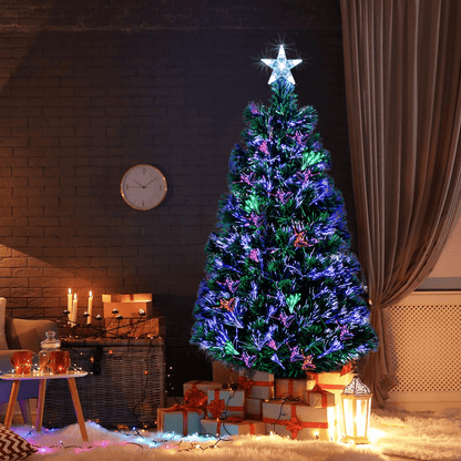 4ft 120 Branch Fiber Optic PVC Branch Iron Bracket Christmas Tree Green - plants - express.com