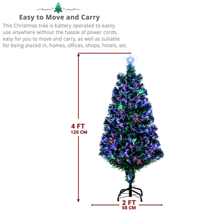 4ft 120 Branch Fiber Optic PVC Branch Iron Bracket Christmas Tree Green - plants - express.com