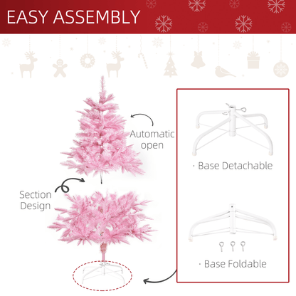 4FT Artificial Christmas Tree Holiday Xmas Automatic Open for Home Party Pink - plants - express.com