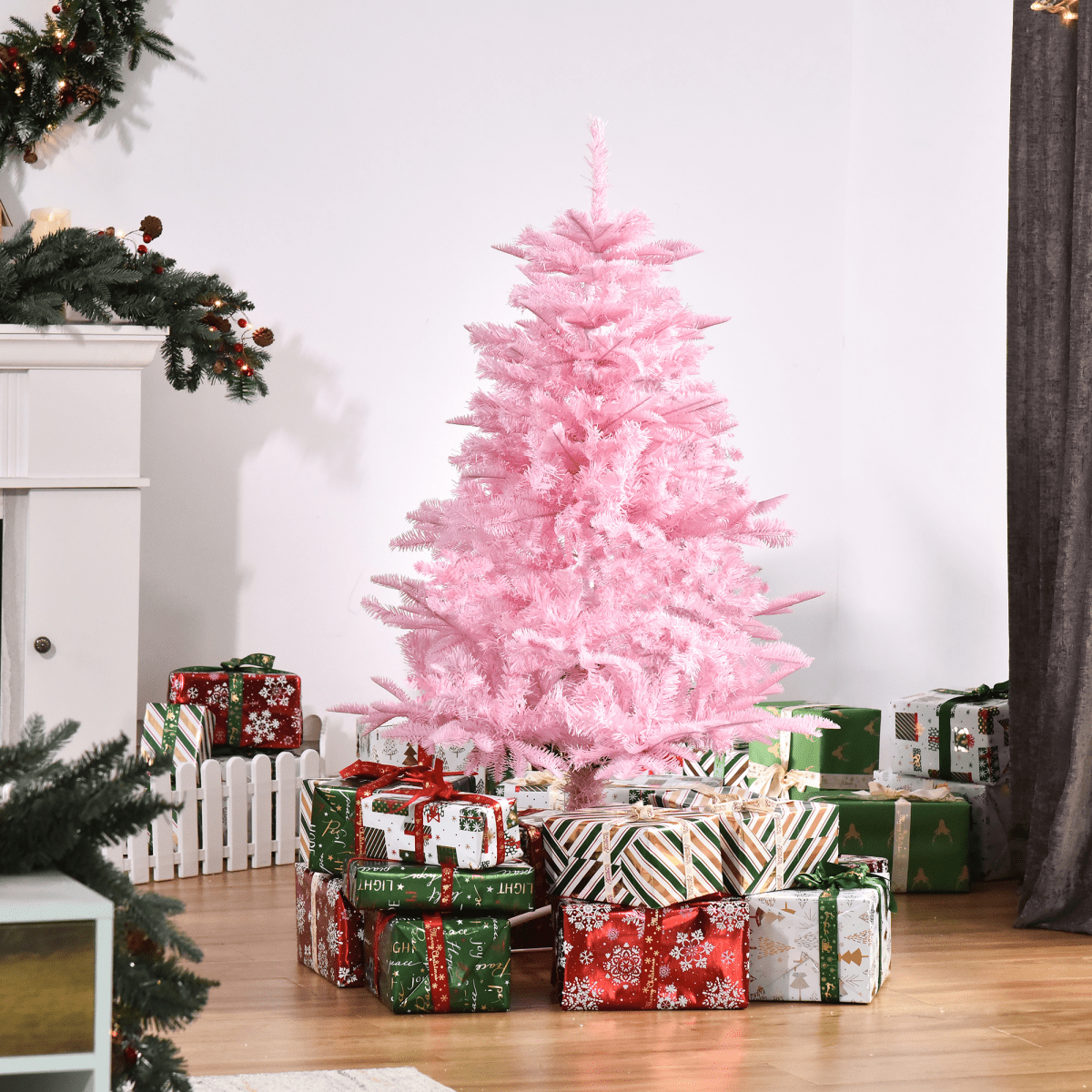 4FT Artificial Christmas Tree Holiday Xmas Automatic Open for Home Party Pink - plants - express.com