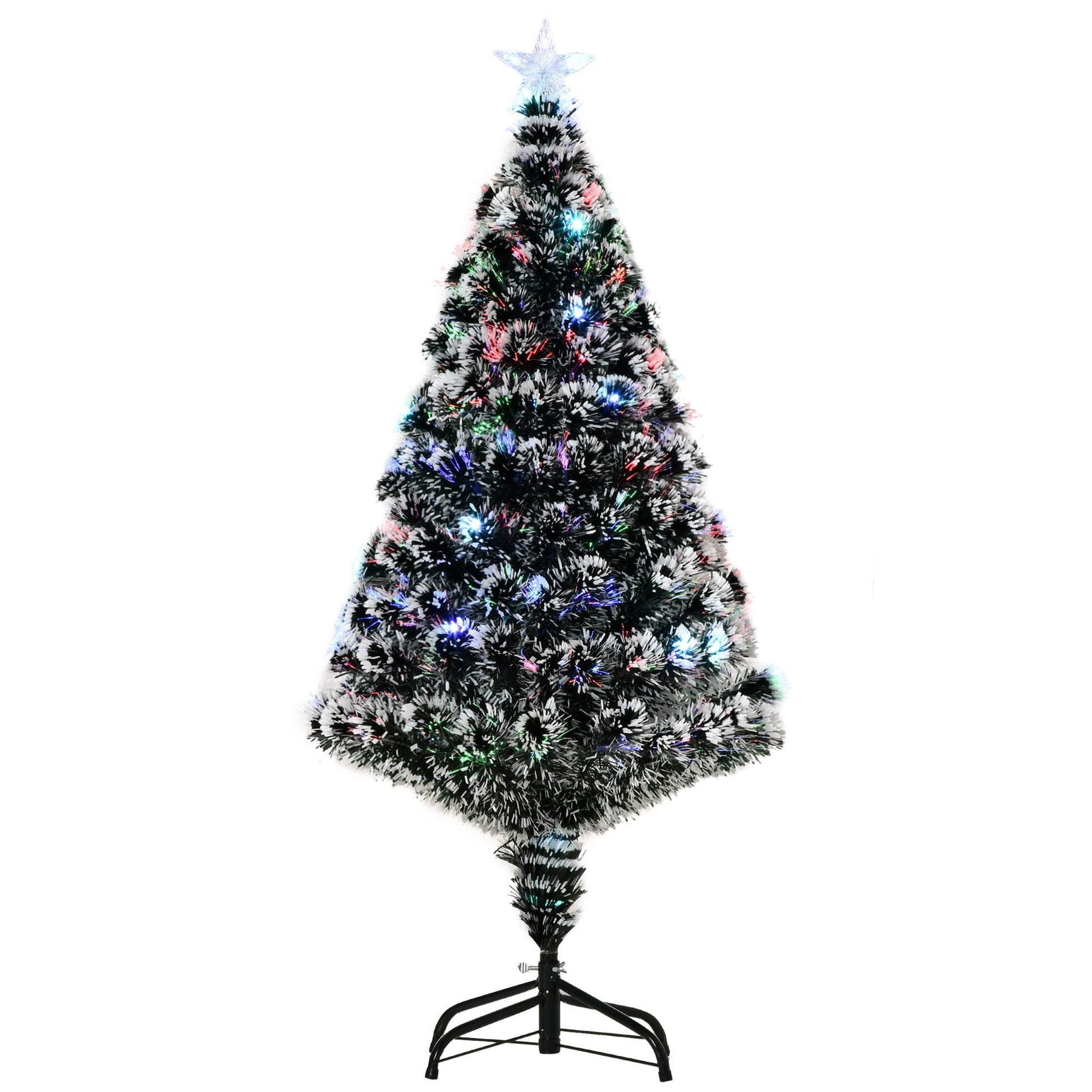 4ft Artificial Prelit Christmas Tree Snow Tree LED Fiber Optics Green White - plants - express.com