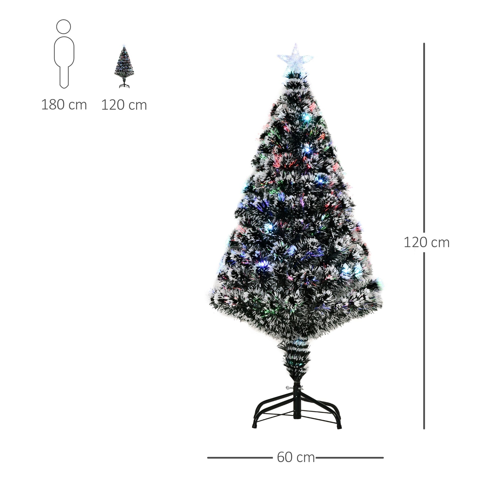 4ft Artificial Prelit Christmas Tree Snow Tree LED Fiber Optics Green White - plants - express.com