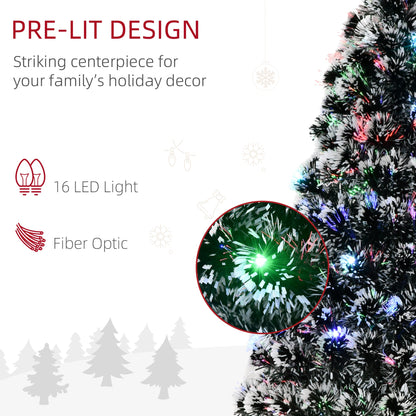 4ft Artificial Prelit Christmas Tree Snow Tree LED Fiber Optics Green White - plants - express.com