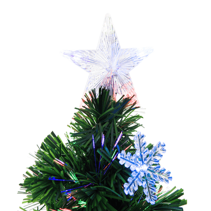 4FT Fibre Optic Christmas Tree with LED Snowflakes - Fireproof & Festive! - plants - express.com