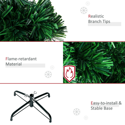 4FT Fibre Optic Christmas Tree with LED Snowflakes - Fireproof & Festive! - plants - express.com
