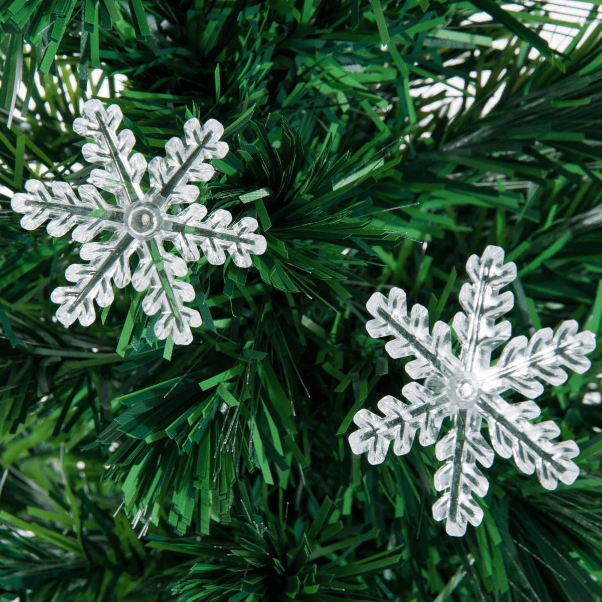 4FT Fibre Optic Christmas Tree with LED Snowflakes - Fireproof & Festive! - plants - express.com