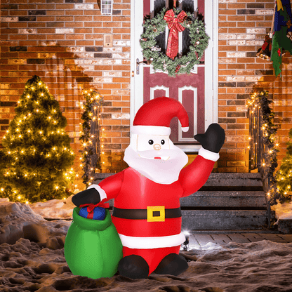 4ft LED Santa Inflatable Yard Decoration - Indoor/Outdoor - plants - express.com