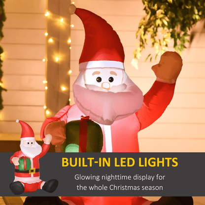 4ft LED Santa Sitting Inflatable Holding Gift - Outdoor Christmas Decor - plants - express.com