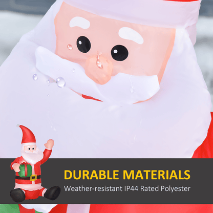 4ft LED Santa Sitting Inflatable Holding Gift - Outdoor Christmas Decor - plants - express.com