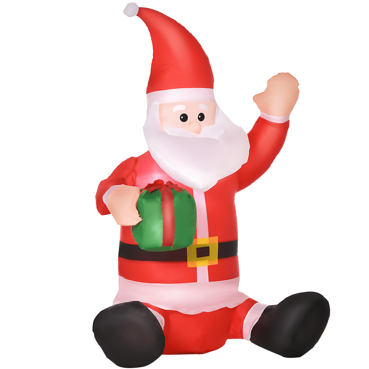 4ft LED Santa Sitting Inflatable Holding Gift - Outdoor Christmas Decor - plants - express.com
