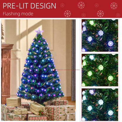 4FT PreLit Artificial Christmas Tree Fibre Optic Deco LED Light Xmas Deco Green - plants - express.com