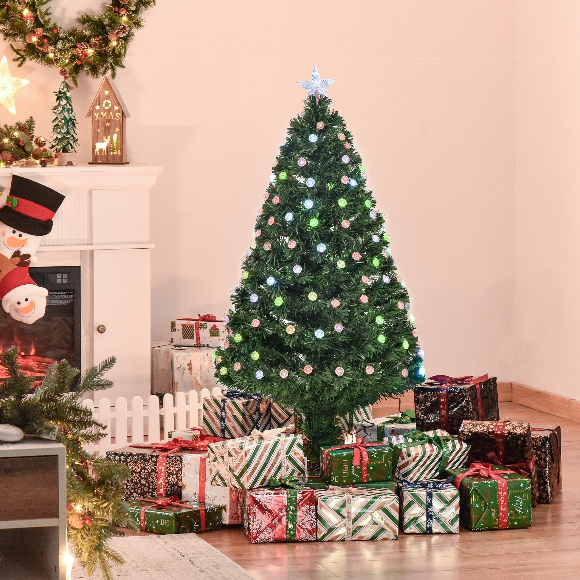 4FT PreLit Artificial Christmas Tree Fibre Optic Deco LED Light Xmas Deco Green - plants - express.com