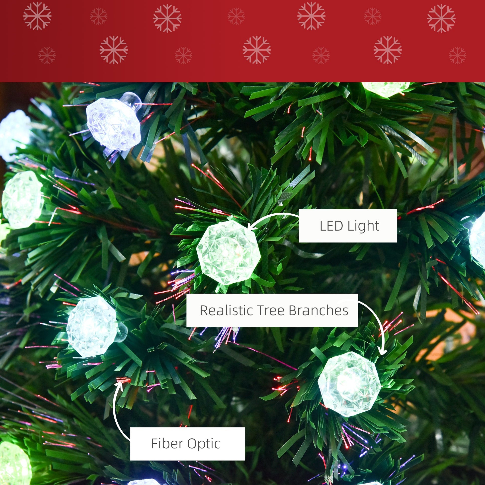4FT PreLit Artificial Christmas Tree Fibre Optic Deco LED Light Xmas Deco Green - plants - express.com