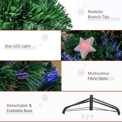 4FT Prelit Artificial Christmas Tree Fibre Star Xmas LED Light Indoor Green - plants - express.com