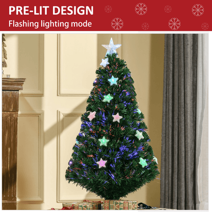 4FT Prelit Artificial Christmas Tree Fibre Star Xmas LED Light Indoor Green - plants - express.com