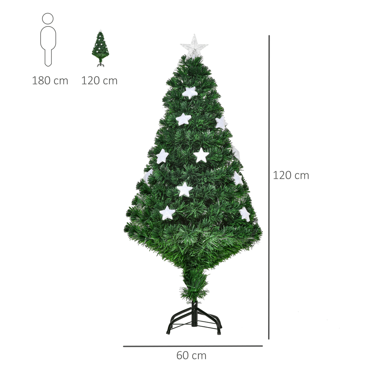 4FT Prelit Artificial Christmas Tree Fibre Star Xmas LED Light Indoor Green - plants - express.com