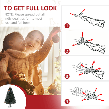 4ft Prelit Artificial Christmas Tree with Multi - Coloured Fiber LED Lights - plants - express.com