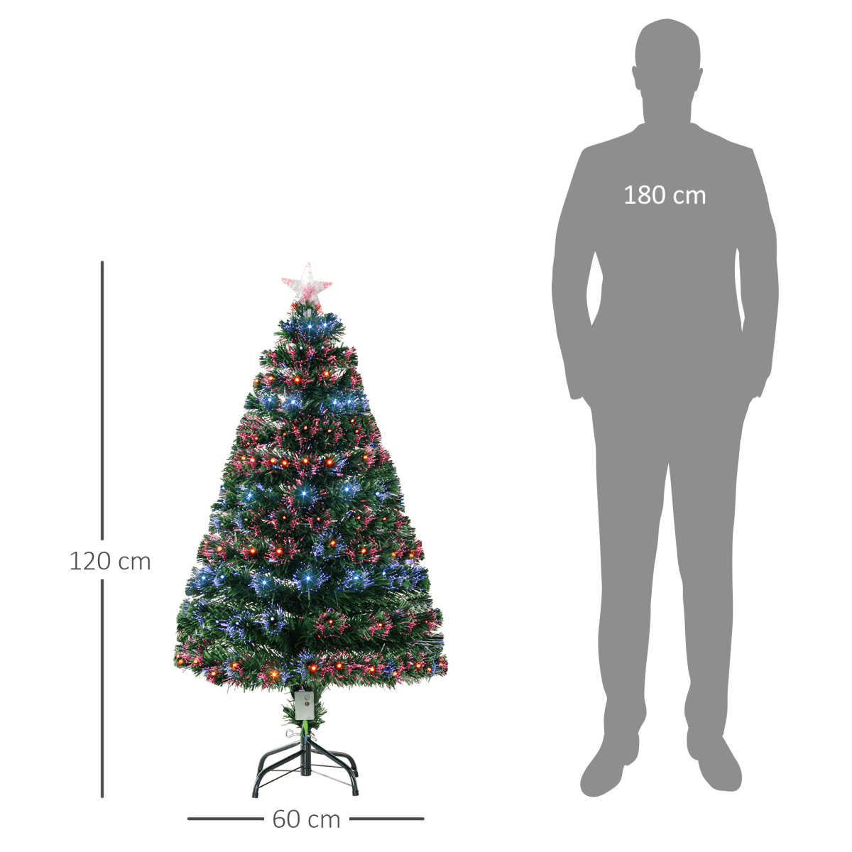 4ft Prelit Artificial Christmas Tree with Multi - Coloured Fiber LED Lights - plants - express.com